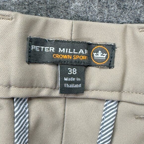 Peter Millar Salem Performance Golf Shorts Men 38 Beige Khaki 9" Classic Fit b97 - Picture 6 of 16